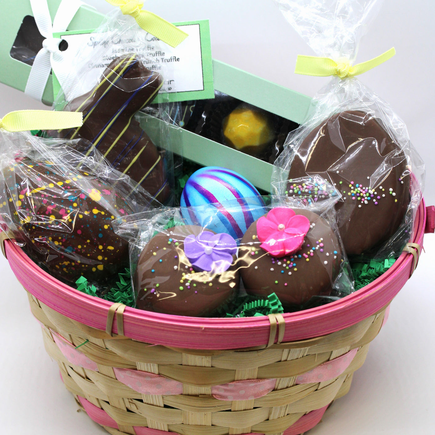 Handcrafted Milk or Dark Chocolate Easter Basket